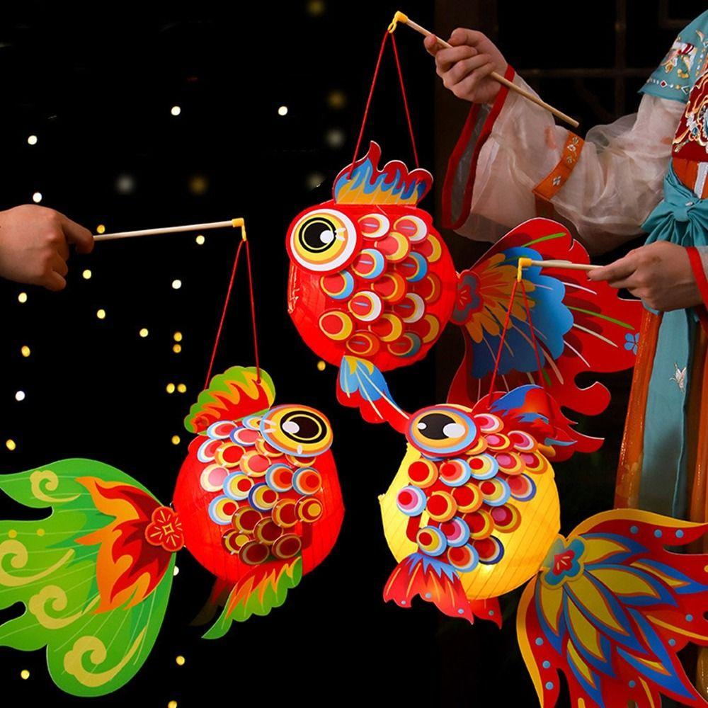 Paper Fish Middle Autumn Festival Lantern Handmade Handheld Lantern  Cultural Events