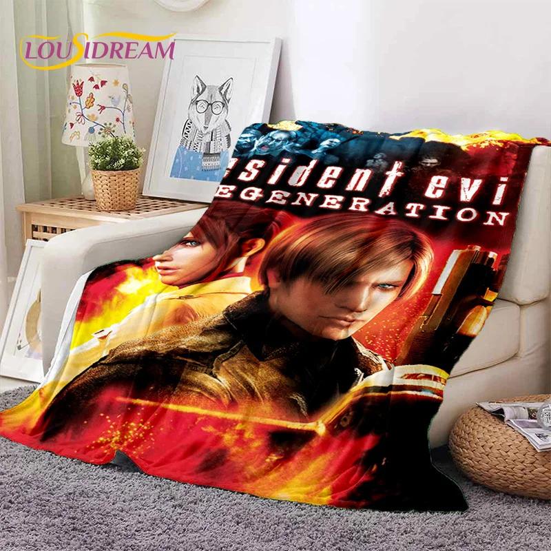 3D Lastest Horro Games R-Resident Evil Soft Flannel Blankets,Throw Blanket Comfortable for Picnic Beds Sofa Home Bedroom Kids