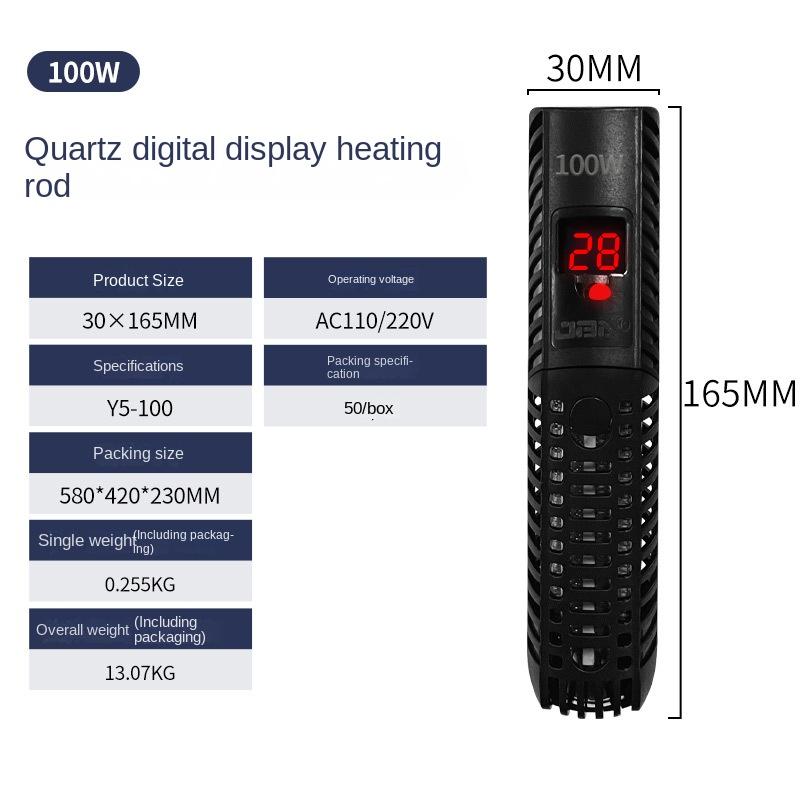 Încălzitor Submersibil Acvariu 220V Acvariu Afișaj LCD Digital Reglabil Tijă Încălzire Apă Control Temperatură Constantă 500W