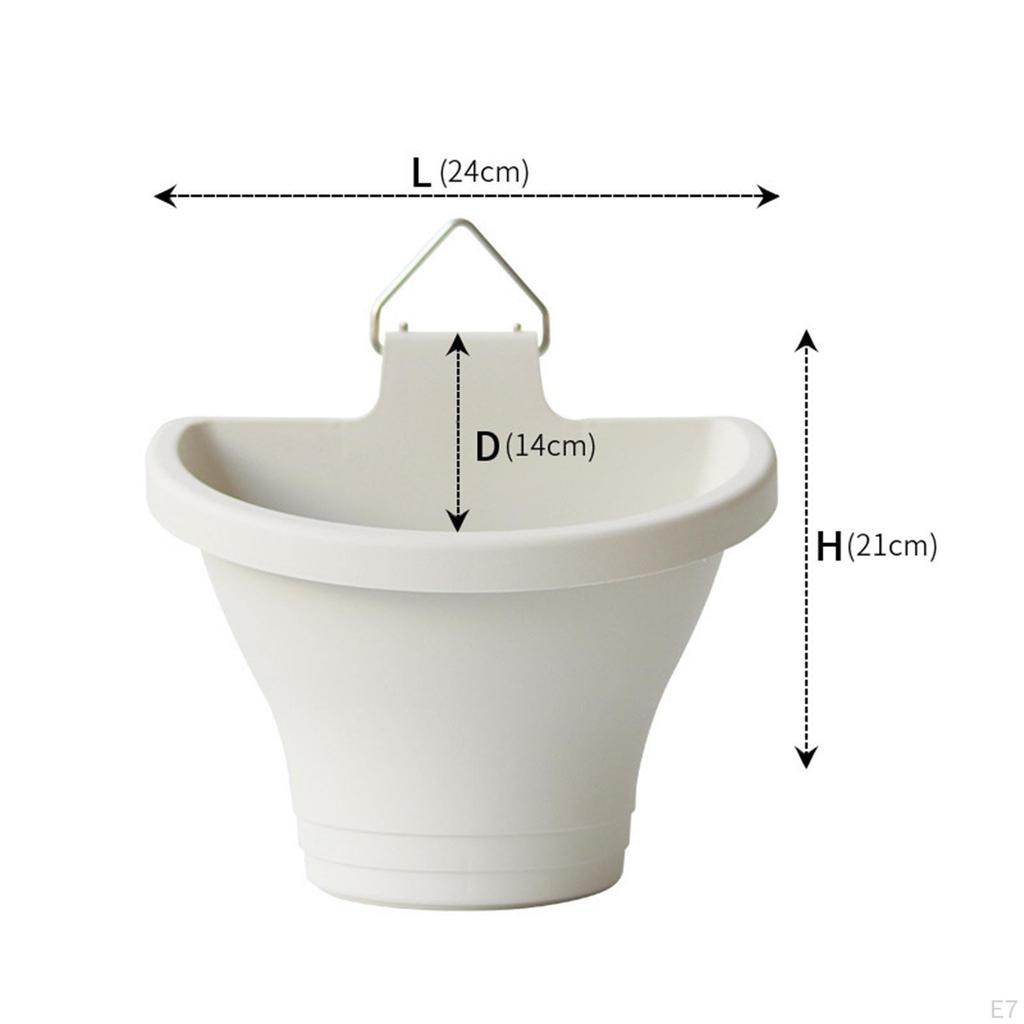 Elegant Hängande Blomkruka med Dräneringssystem - Modern Väggdekoration för Trädgårdar