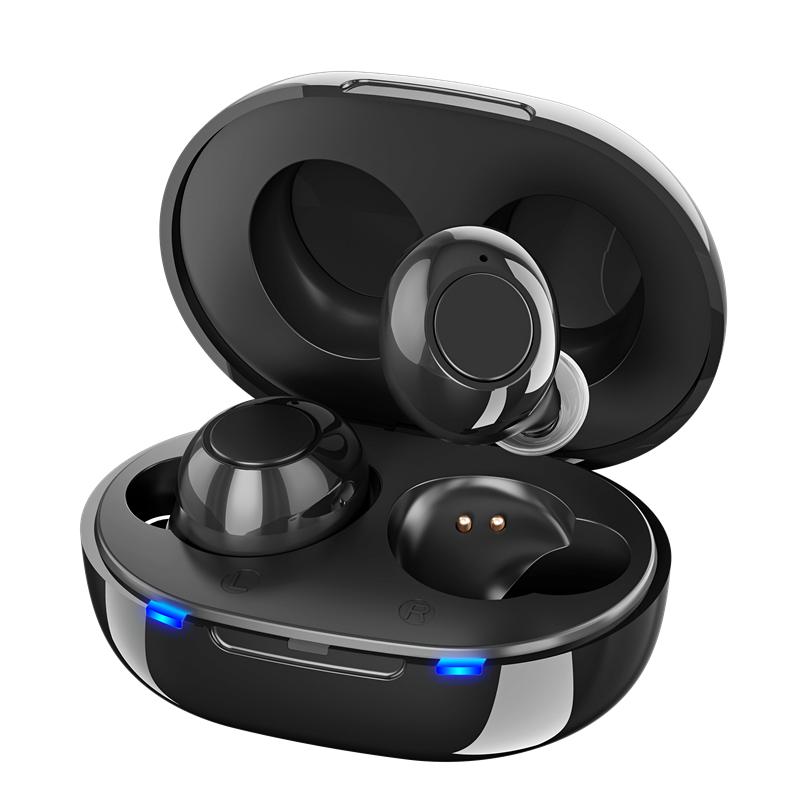 Цифровой слуховой аппарат-усилитель звука, внутриушной, перезаряжаемый чёрный