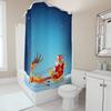 Tu Santa Claus Christmas Shower Curtain Festive Holiday Reindeer Sleigh Winter Themed Bathroom Decor Merry Xmas Gift Holiday Spi