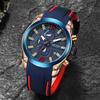 Megir Rose Blue Waterproof Sports Men Watches Clock Quartz Wrsitwatch for Man
