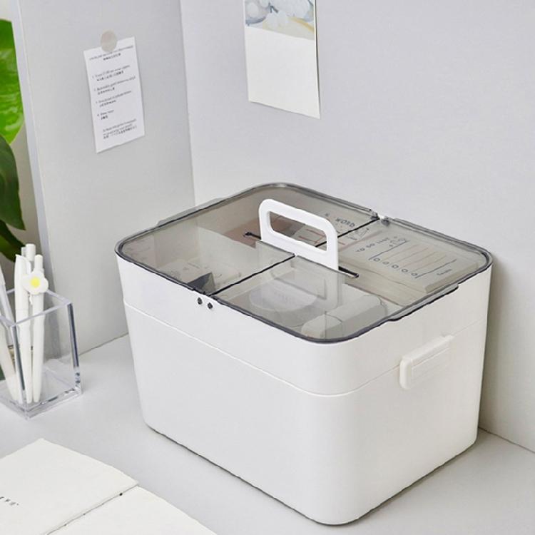 Plastic Storage Box 2 Tier Compartment Multifunctional Makeup Cosmetic Tolietry