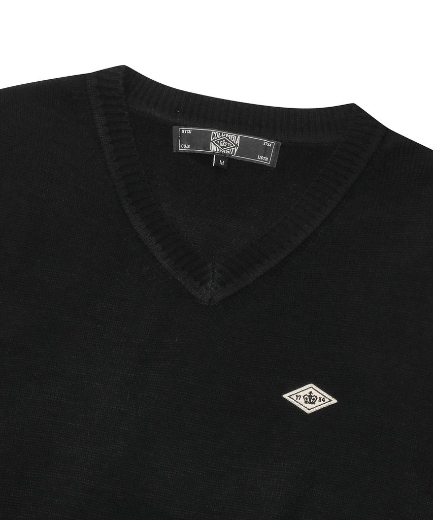 Columbia University 1754 Crown V Neck Vest Sweater Black
