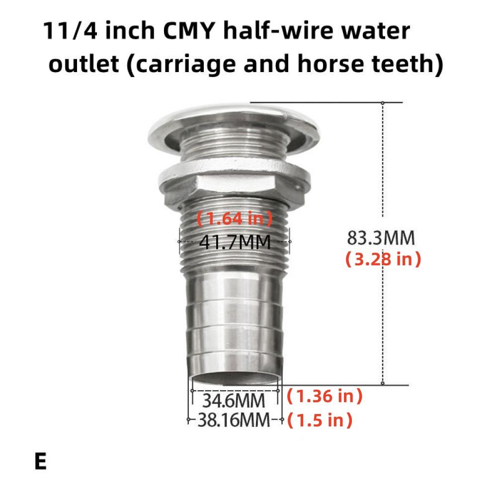 316 Stainless Steel Pagoda Half Silk Outlet Ventilation Holes Yacht Speedboat Marine Tailpipe Hose Outlet
