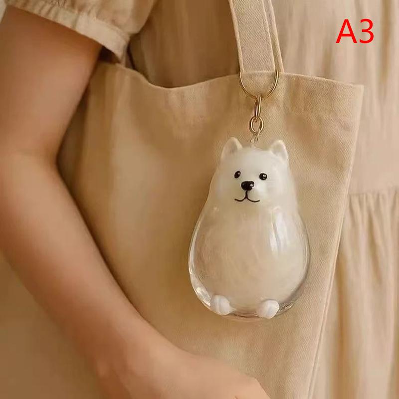 Dog Hair Storage Cute Pendant Keychain Bag Pendant Couple Car Key Chains Jewelry Souvenir Collection Gift Decoration Accessories