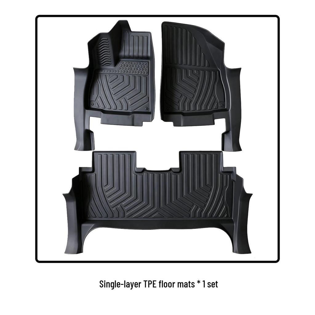 Eco-Friendly TPE Floor Mats for GAC AION V: Odorless, Durable, Double-Layer, and Door Sill Wrap.