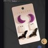 Halloween Gothic Earring Set - 3 Pairs Of Acrylic Studs With Moon, Bat, Ghost, Pumpkin & Spider Designs For Women - Perfect Vint
