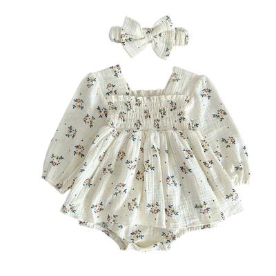 Overalls Mädchen Blumen-Strampler mit Stirnband 90 [Kranke Kinder] langärmlig