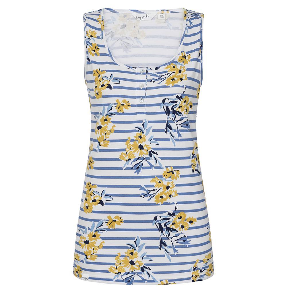 Lazy Jacks Womens/Ladies Meadow Floral Stripes Vest Top