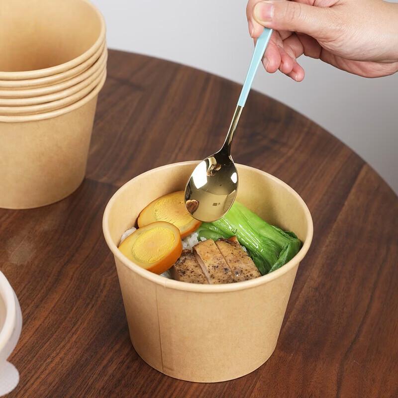 Fangcaodi Disposable Bamboo Fiber Bowls 750ml (50 Pack)
