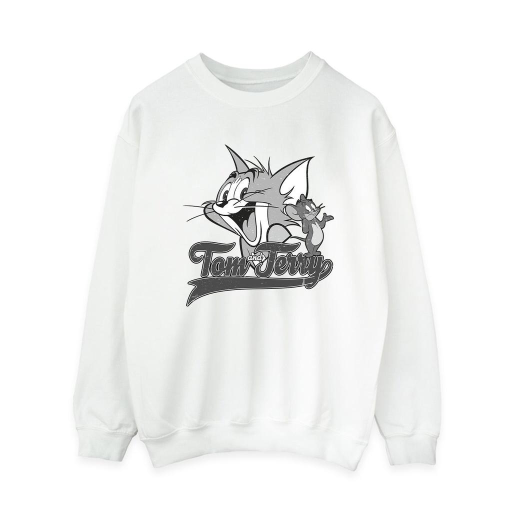 Tom And Jerry Womens/Ladies Greyscale Square Sweatshirt
