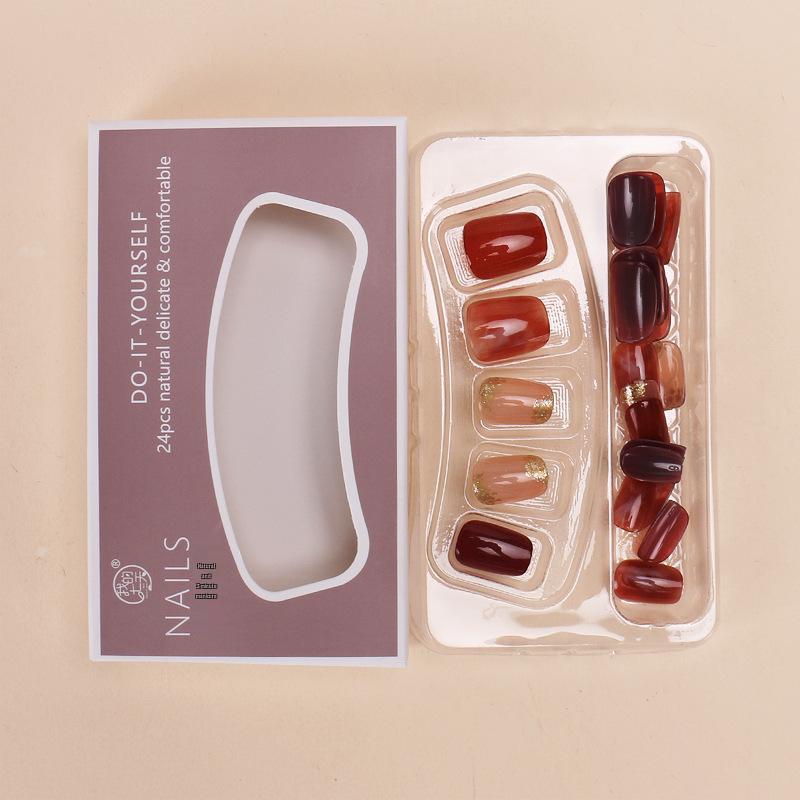 Verlaufende Bernstein-Goldfolie Abnehmbare Nagelsticker - Herbst/Winter-Kollektion