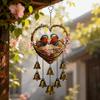 Acrylic Bird Hanging Pendant Eagle Love Shape Pendant Garden Decoration Wind Chime with Bells  Gift