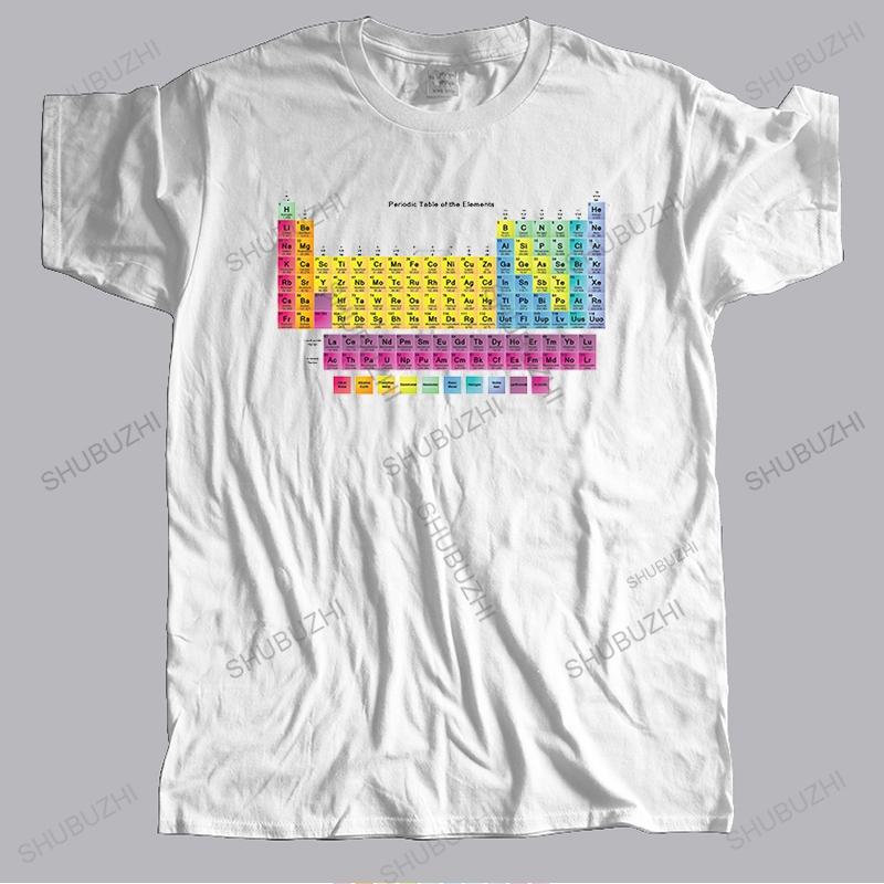 New summer tshirt black tops for men crew neck tshirt Periodic Table of Elements unisex Brand Cotton Teeshirt top