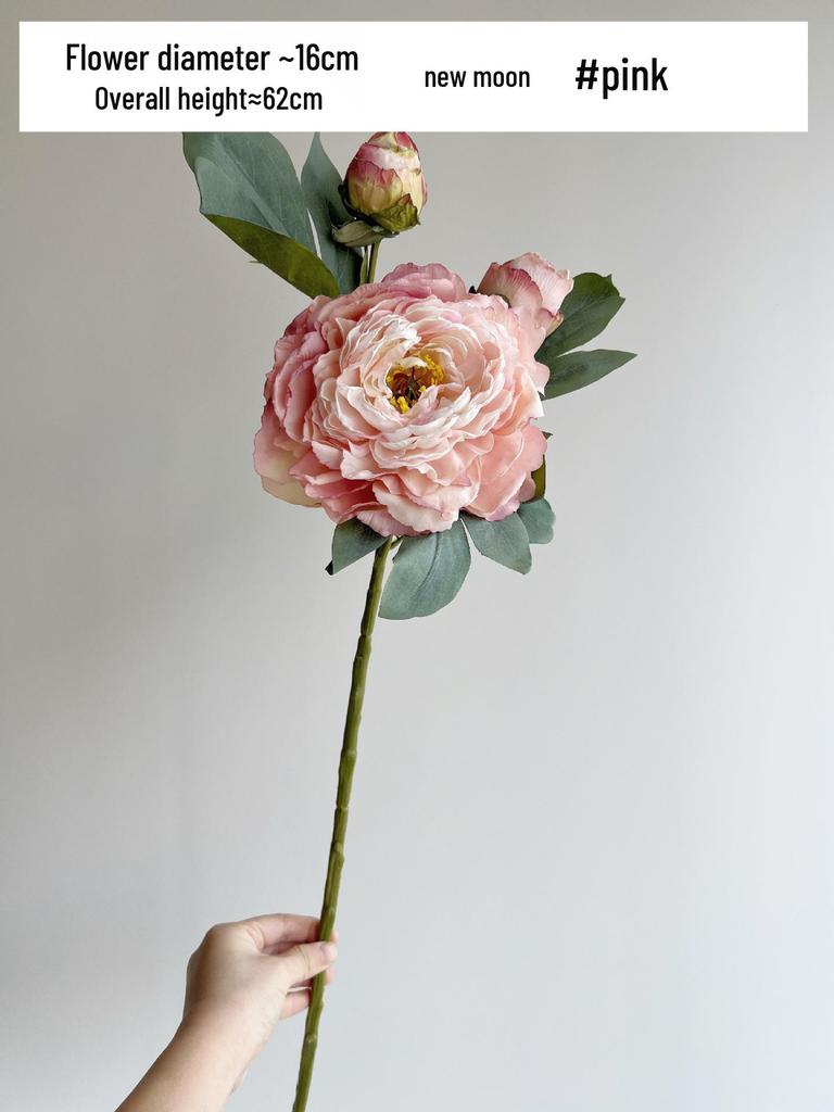 High-Quality Burnt Edge Silk Peony - Artificial Flower for Home Decor & Photography