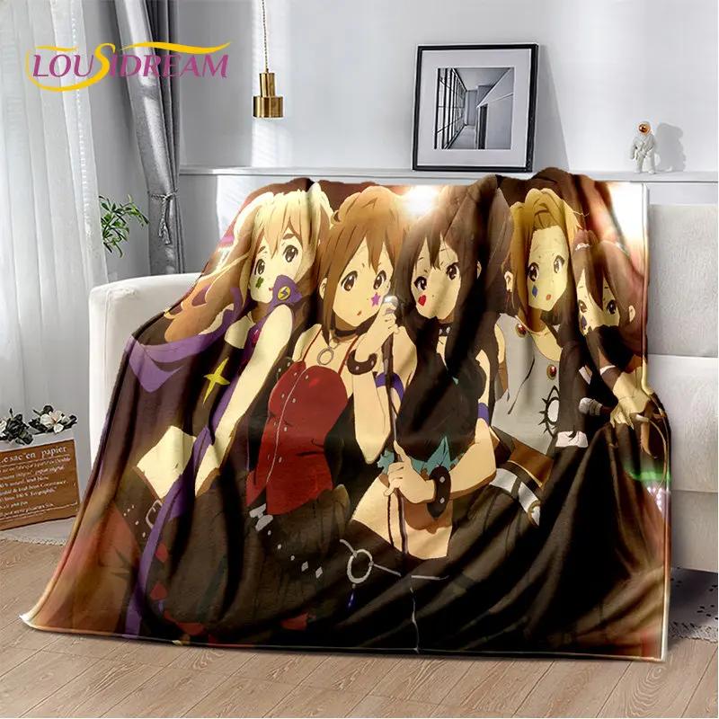 K-ON Cartoon Cute Lolita Kawaii Girls Soft Plush Blanket,Flannel Blanket Throw Blanket for Living Room Bedroom Bed Sofa Picnic