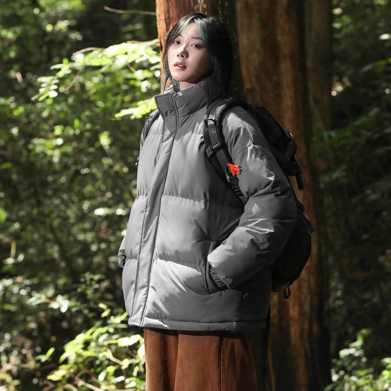 Large Yards of Cotton Clothing Men and Women Section of The Winter Padded Stand-up Collar Cotton Jacket Loose Thickened Couple Paragraph Cotton Jacket