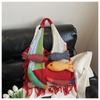 Summer Cotten Crochet Shoulder Bag Fish Tassels Beach Handbag Hollow Out Weave Bag  Shopping Bag