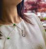 Pure Silver S925 Natural Mizzonite Jade Gourd Pendant Necklace - High Ice Variety for Women, with Chinese Style Fu Lu Charm