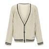 Cardigan de Toamnă și Iarnă Tricotat cu Broderie Stea cu Nasturi Cardigan Oversized cu Piept Simplu Pulover Femei Unisex Cardigan