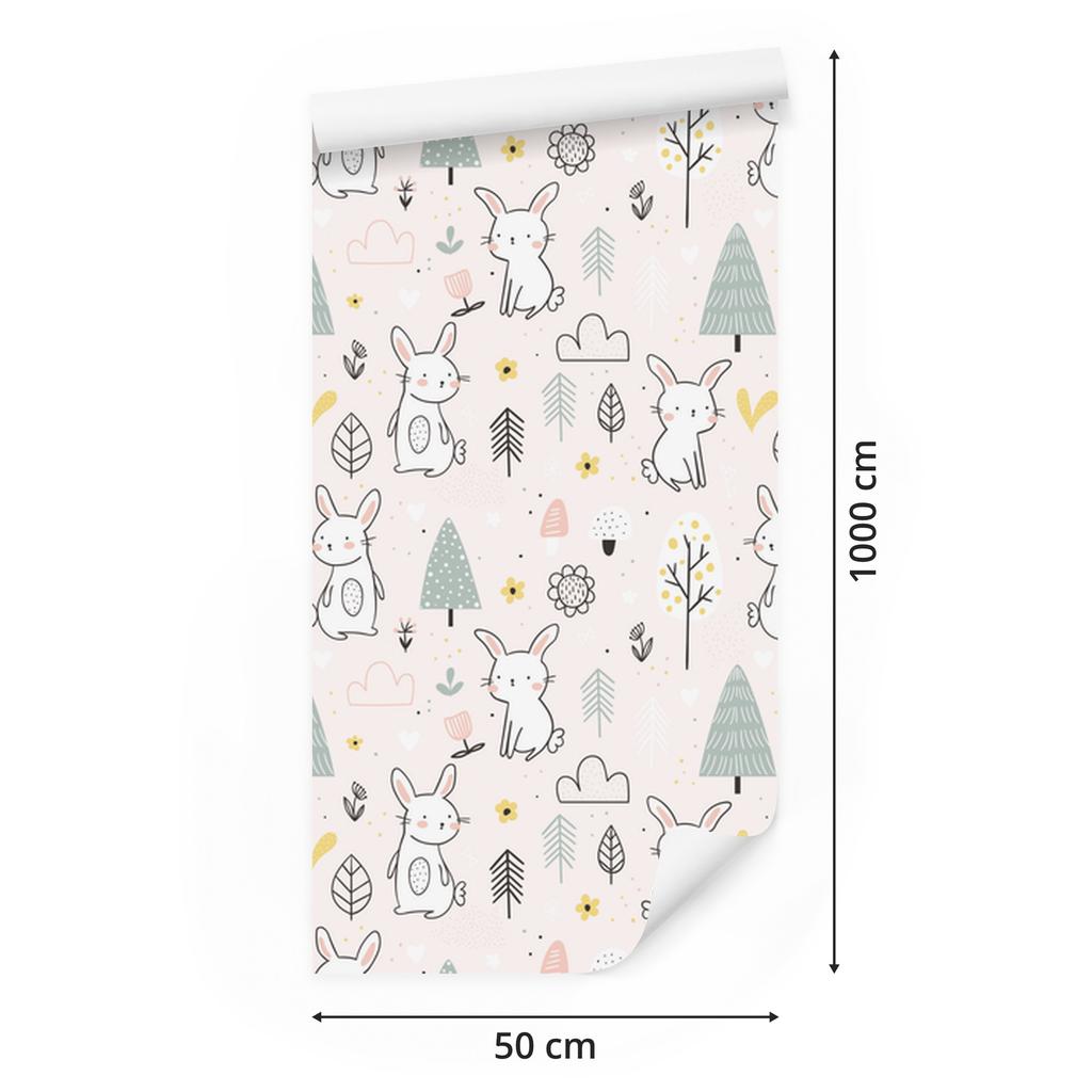 Rabbits In the Tree Wallpaper for Living Room and Bedroom 50x1000