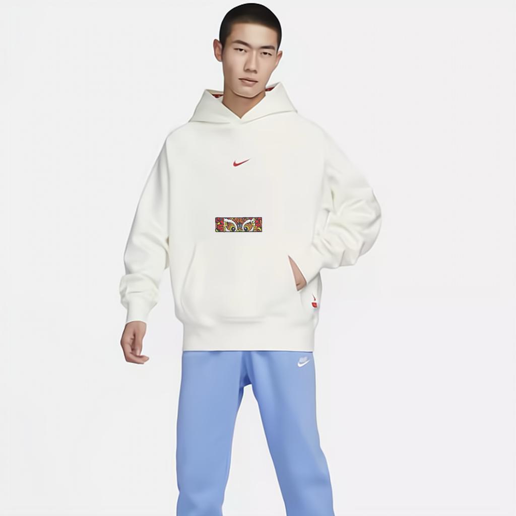 Nike Dragon Rising New Year Series Cny Logo Pattern Embroidered Fleece Pullover Hoodie Men Hoodies Sail FZ6373-133(TEAM378-HLDJ-X1)