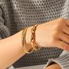 Twisted bangle, statement personality jewelry, Instagram style titanium steel diamond-encrusted heart bracelet accessory