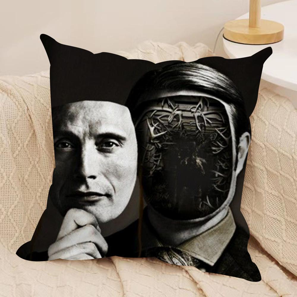 

TV HHannibalS Cushion Cover Silky Short Plush DoubleSided Printed Pillow Case for Sofa All Seasons Home Decor Gift 30x30cm