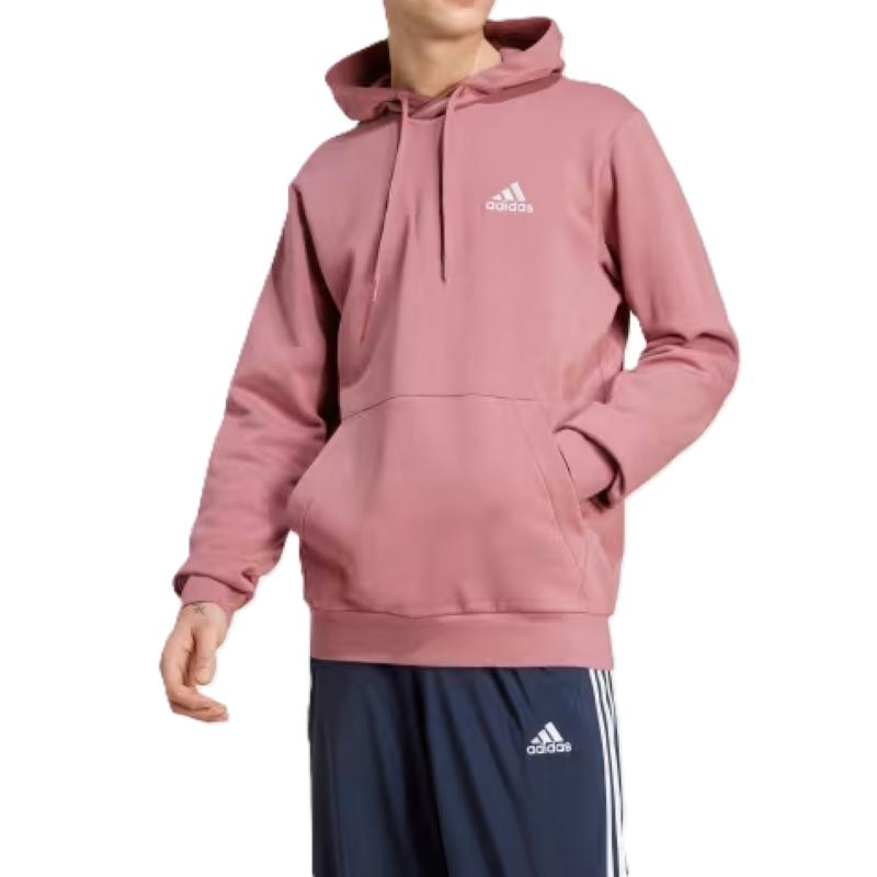 Adidas Essential Solid Color Hooded Pullover Sweatshirt Men Sweatshirts Pink IZ4756