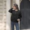 Womens Long Sleeve Zip Up Sweatshirts Jackets Full Zipper Lightweight Jacket Casual Pocket Loose Outwear Coat
