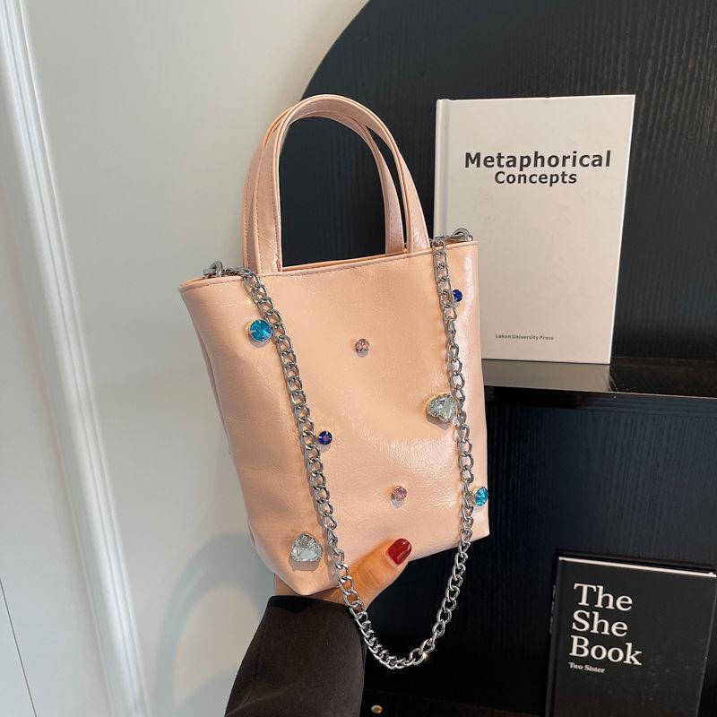 

Women s bag 2025 new fashion trend portable bucket bag hot girl style chain fashion shoulder crossbody bag рожевий