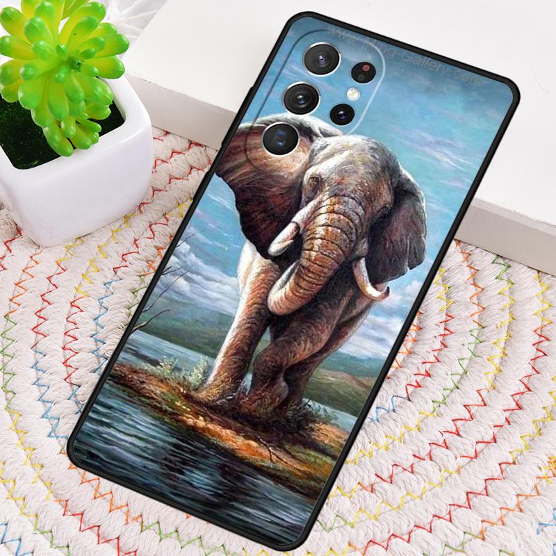 FOREST ELEPHANT Animal Phone Case for Samsung Galaxy note 10 pro S26 Ultra S23 S24 FE S25 S21 S22 PLUS shockproof Cove