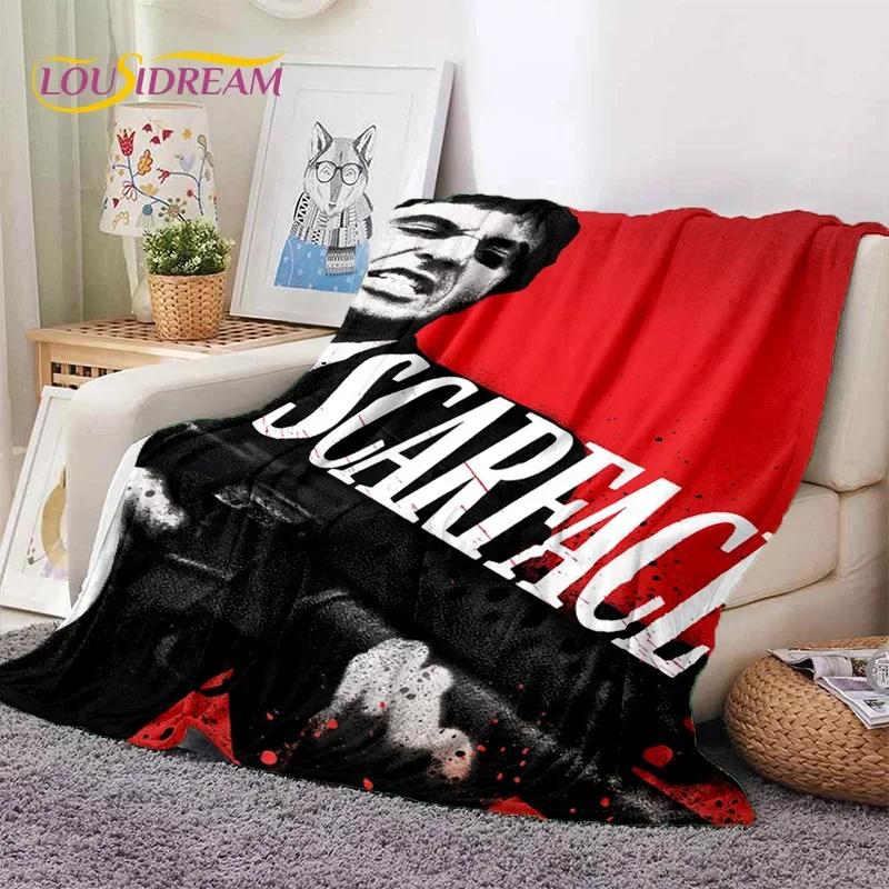 Scarface Tony 3D Printing Movie Soft Flannel Blanket for Beds Bedroom Sofa Picnic,Throw Blanket for Cover Outdoors Leisure Gift