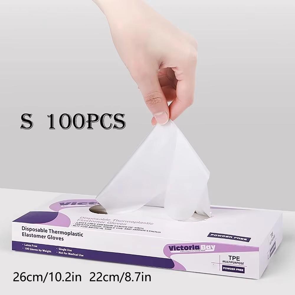 100Pcs S/M/L/Xl Disposible Gloves Transparent Cleaning Gloves Kitchenware Thickened Tpe Gloves Food Grade Protective Film Gloves