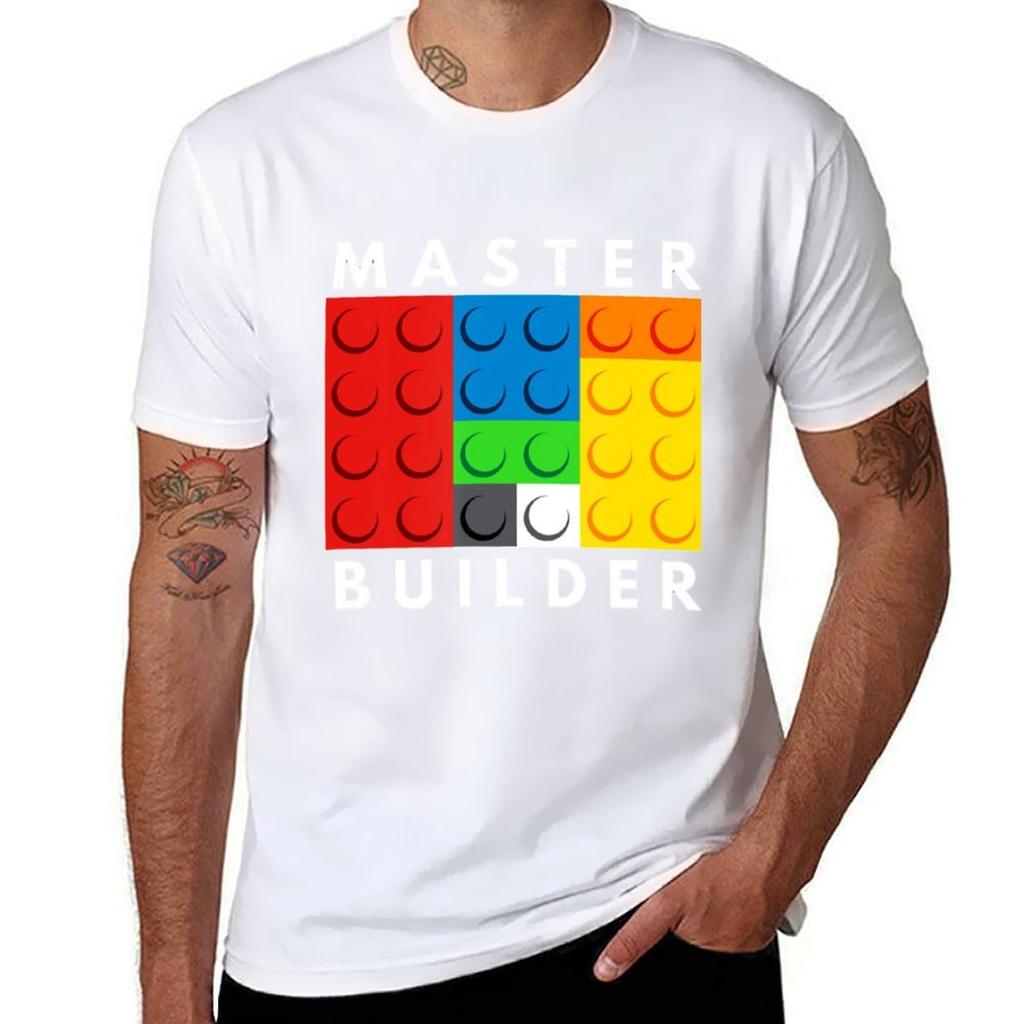Master Builder Building Blocks Brick Builders Toys Tshirt Modern Style Print Tshirt