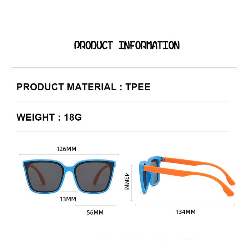 New Baby Sunglasses Square Frame Polarized Fashionable Cute Color Block Children's Sunglasses 23052