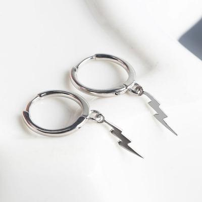 925 Sterling Silver Lightning Hoop Earrings for Women Animal Silver Jewelry Gifts Trendy