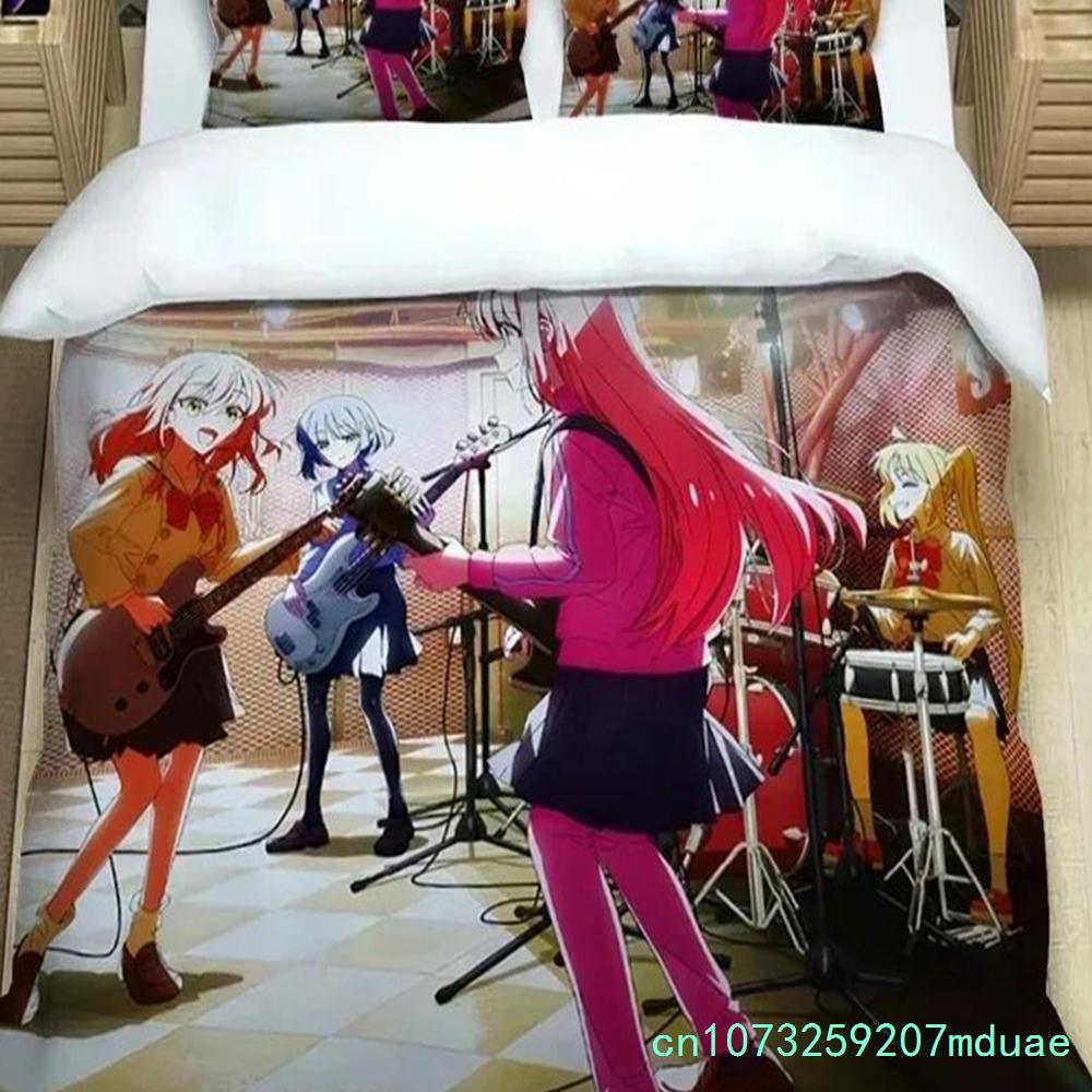 New Anime Bocchi The Rock Kessoku Band Bedding Set Duvet Cover Quilt Cover Pillowcase Comforter King Queen Size Boys Adult