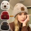 Gorro de Urso Simples e Luxuoso Chapéu de Feltro Pelúcia Fofo Chapéu Quente de Alta Qualidade Protetores de Orelha Espessados Afina o Rosto Chapéu de Animais Fofos em Desenho Animado