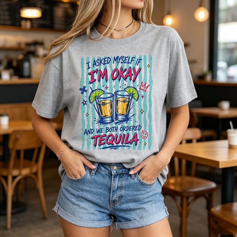 Vintage Tequila Drink Unisex Cotton T Shirt Summer Party Streetwear Tops Y2k Top Oversized T Shirt Harajuku