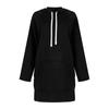 Women's Solid Colour Fashion Comfortable Hooded Mid-Length Long Sleeve Sweatshirt