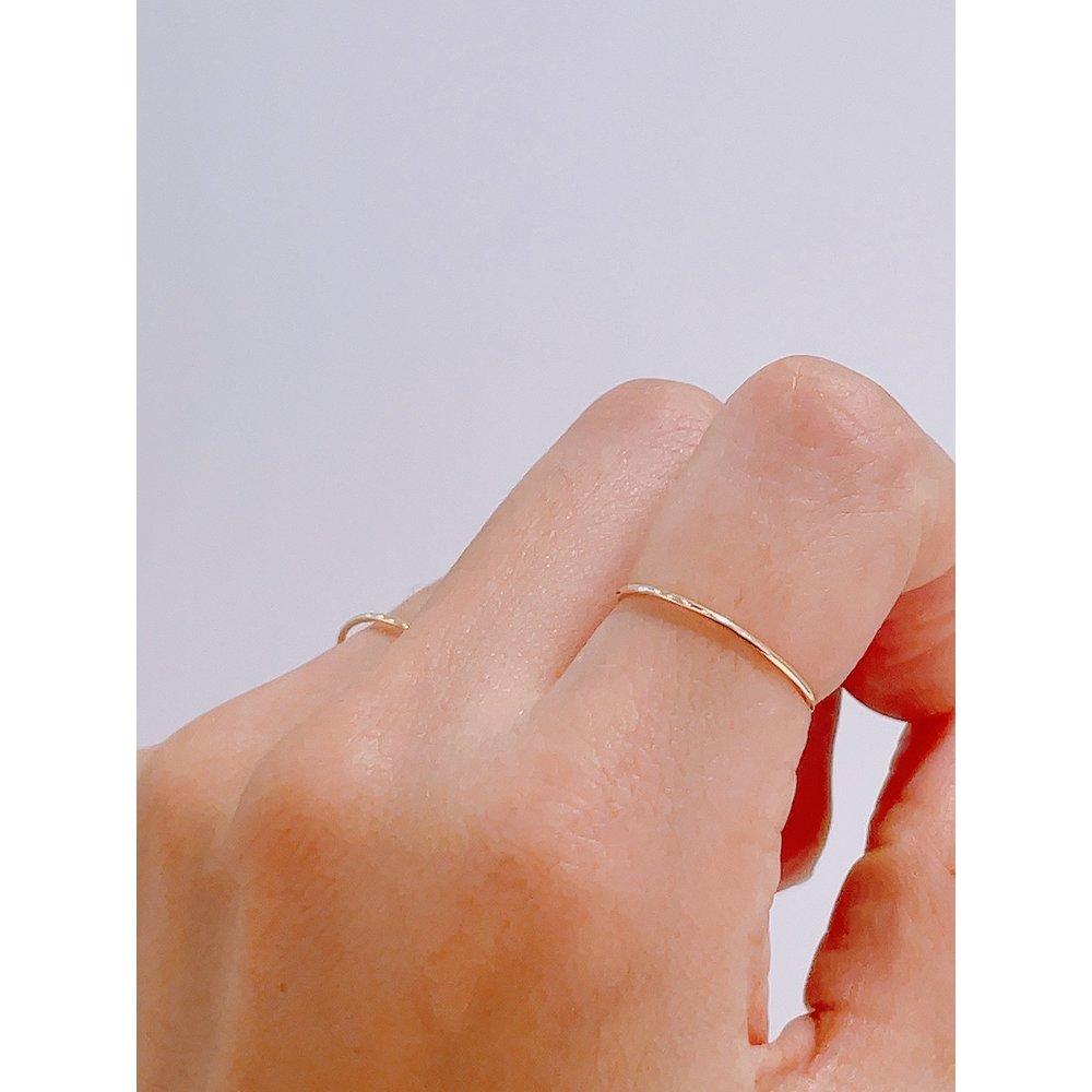 [Blissgold] 14K Cut Hollow Ring (1mm) / Layered Ring, Thin Ring, Ten-Finger Ring Rbl4070