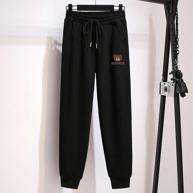 6xl Plus Size Sportowe spodnie dresowe damskie Nowe swobodne nadruki Luźne Plus polar Grube Ciepłe spodnie dziewięciopunktowe