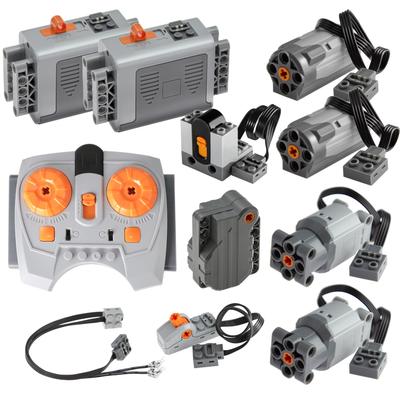 Zylopa 11-Piece Technic Motor Set, Compatible with Major Technic Brands, Includes Box, IR Receiver, Remote Control Switch, and Light Extension