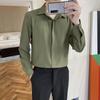 2022 Spring Men's Fashion Casual Long Sleeve Solid Color Shirt - Light Mature Style