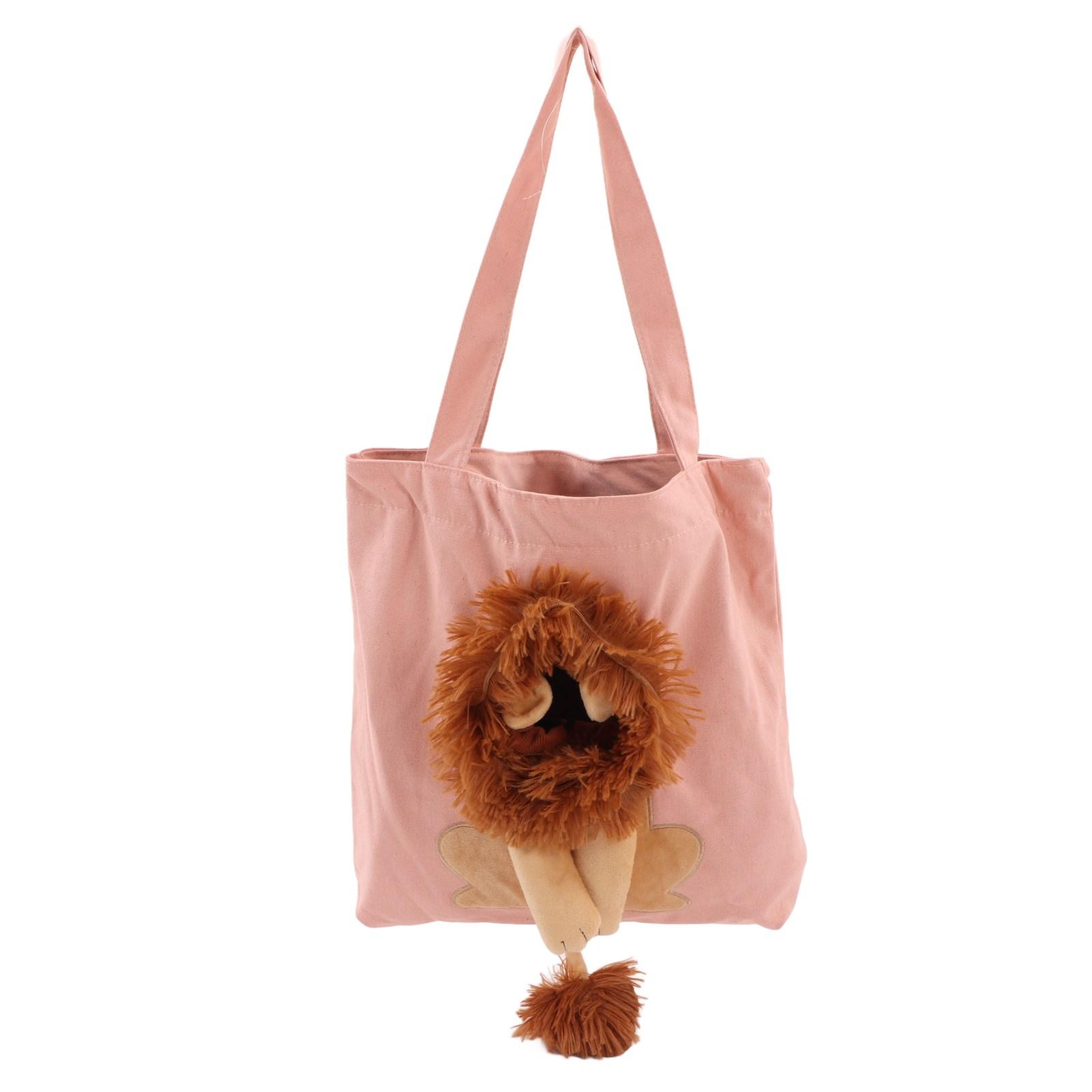 

Холщовая сумка для питомца Милая сумка-переноска через плечо в форме льва Многоцелевая Портативная для кошки весом до 6 фунтов