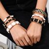 Personalized Enamel Dripping Oil Black and White Bracelet Combination Set Ins Wind Alloy Vacation Style Jewelry