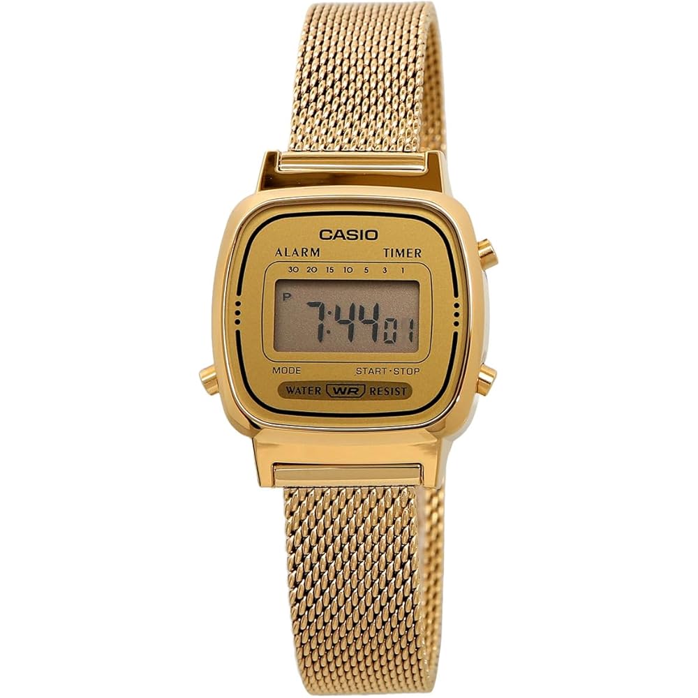 Casio LA670WEMY-9 Women's Digital Watch Gold Mesh Band International Model